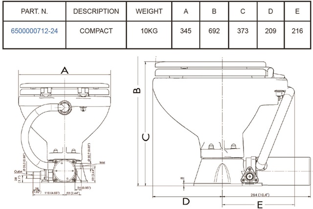 Inodoro OCEAN 12V Standard