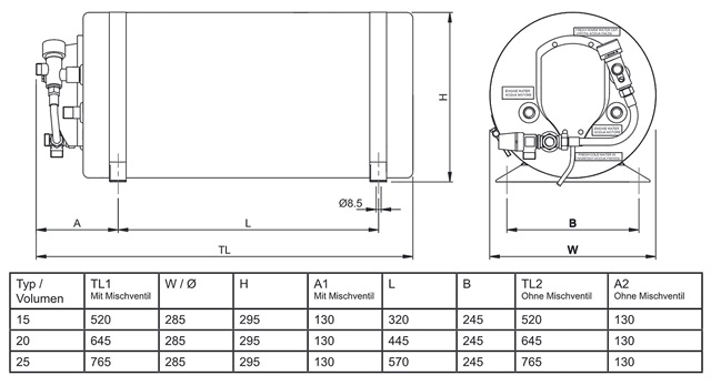 Calentador ISOTEMP Slim 15