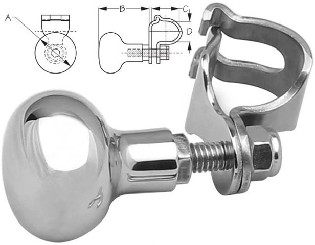 Pomo Volante Inox 38mm