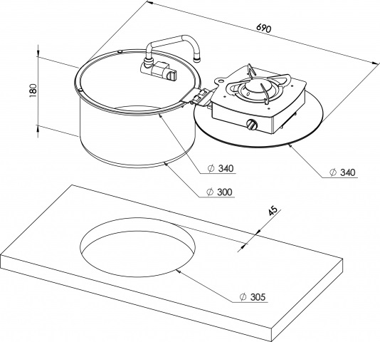 Cocina Fregadero CAN LC1701