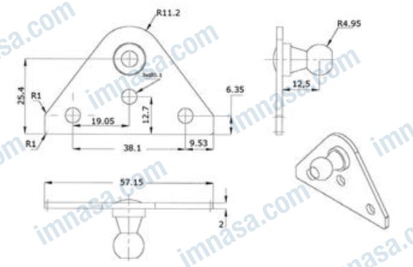 Soporte Bola 10x30 Plano