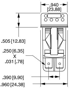 CARLING V-Series On-Off-Pulsador