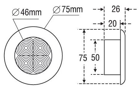 Plafon AQUALed Empotrable Blanca