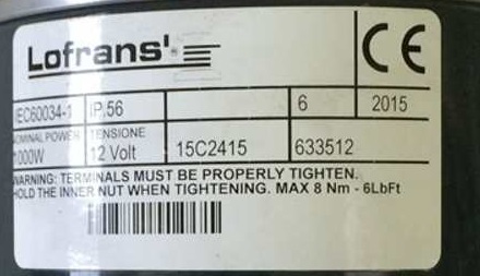 Motor LOFRANS 633512 1000W