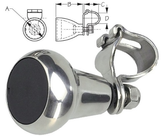 Pomo Volante Inox 44mm