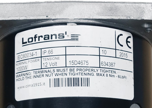 Motor LOFRANS 634387 1000W