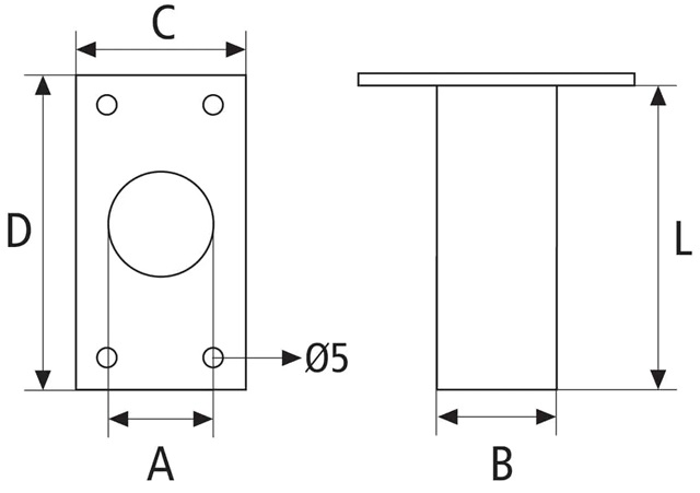Tintero Pasarela Inox Rectangular