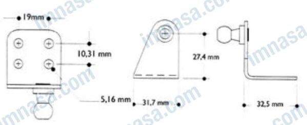 Soporte Bola 10x30 Inclinada