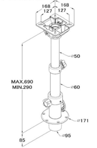 Pedestal Empotrable Triple