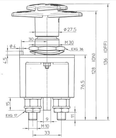 Interruptor Bateria CORMAR 250A