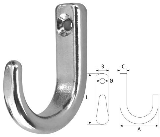 Colgador Inox Gancho "J"