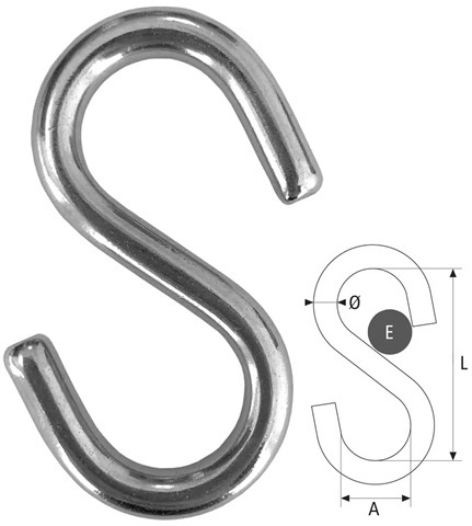 Gancho Inox "S"