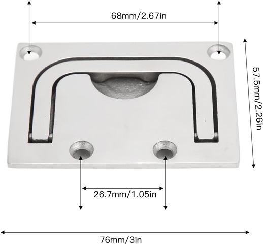 Tirador Rectangular 76x58mm