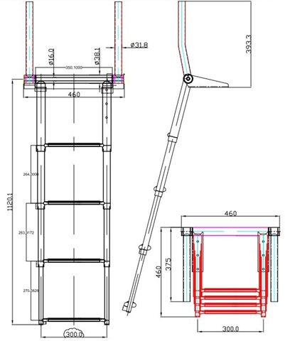 Escalera Plataforma MARINETECH 4P