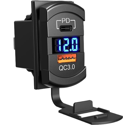 Toma USB 3.0 A/C Basculante Voltimetro