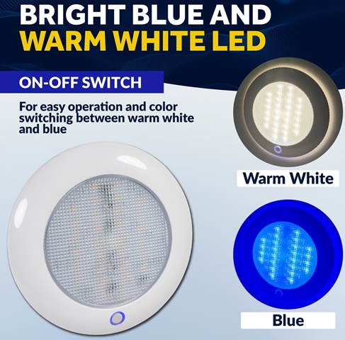 Plafon LED IP65 Blanco/Azul